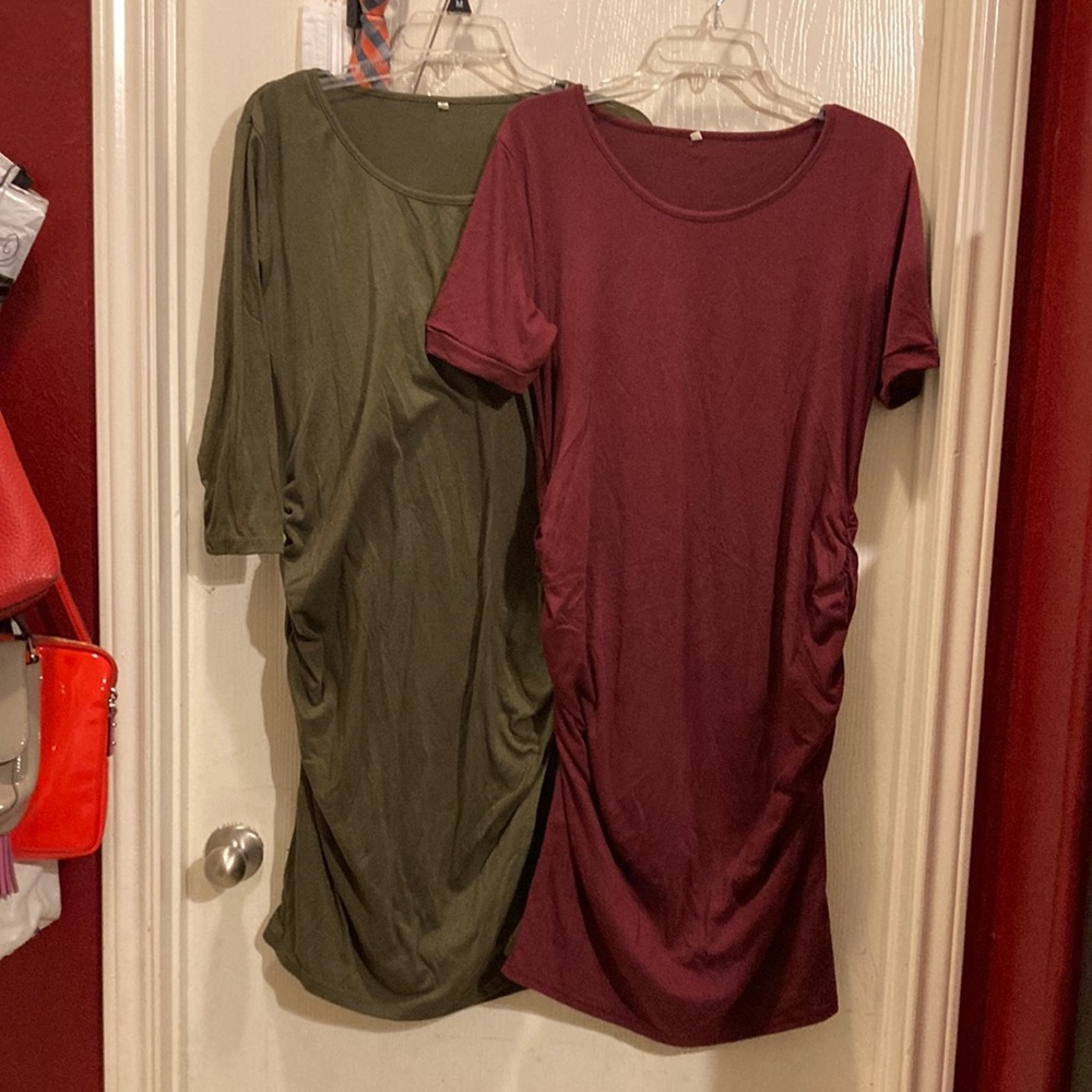 Two Amazon maternity dresses.